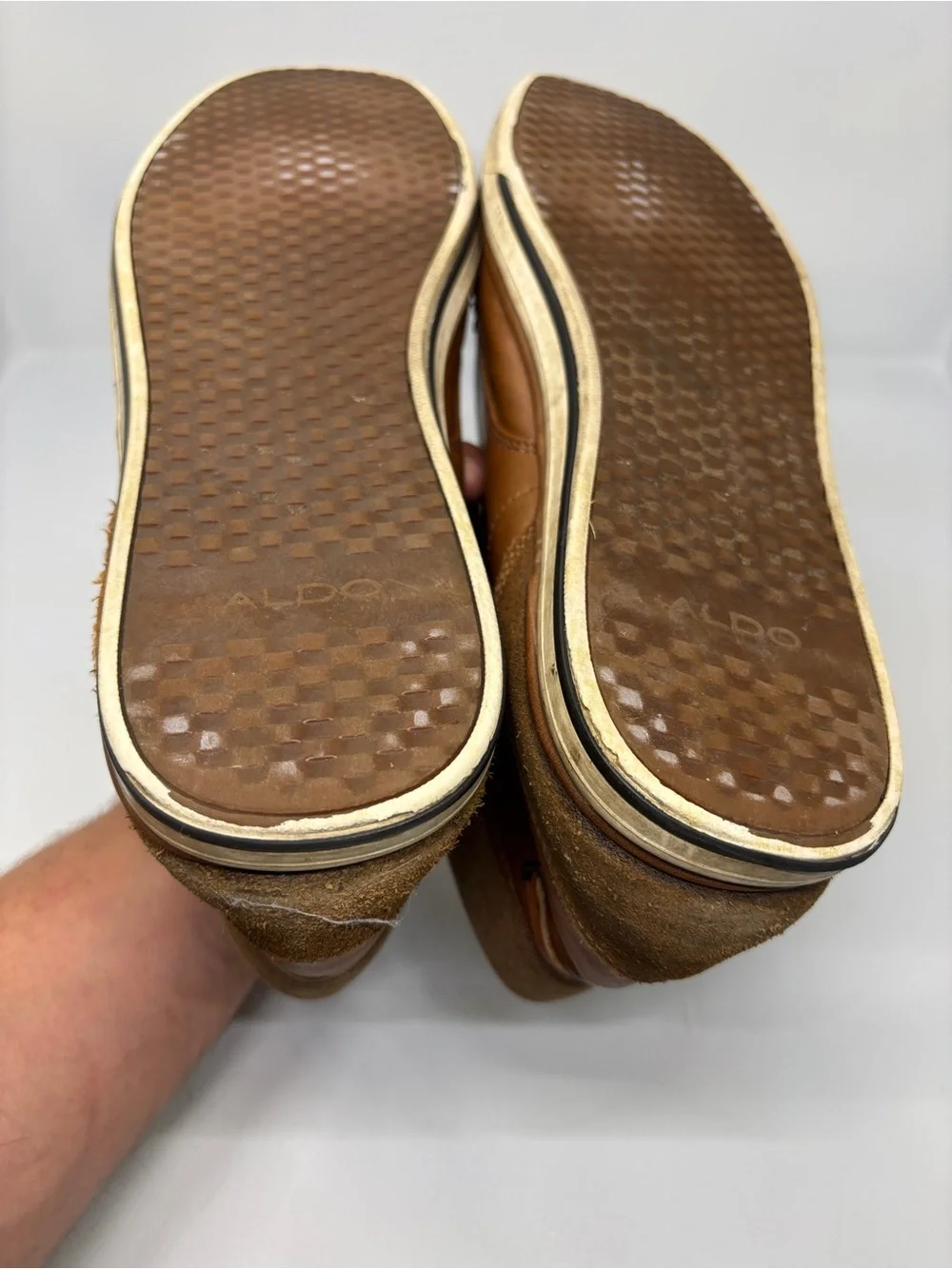 ALDO Brown Leather High Top Sneakers Chukka Casual Shoes Men’s 11 EU 44